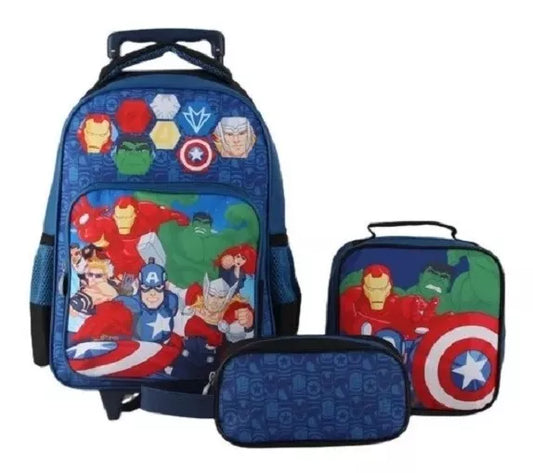 Mochila Avengers Trolley Lonchera estuche