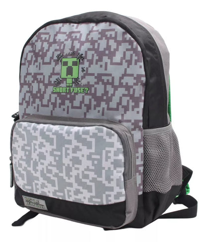 Mochila Juvenil Minecraft Gris